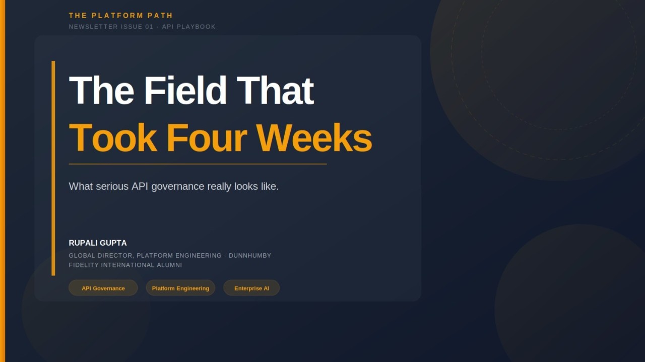 The Field That Took Three Weeks: What Serious API Governance Really Looks Like